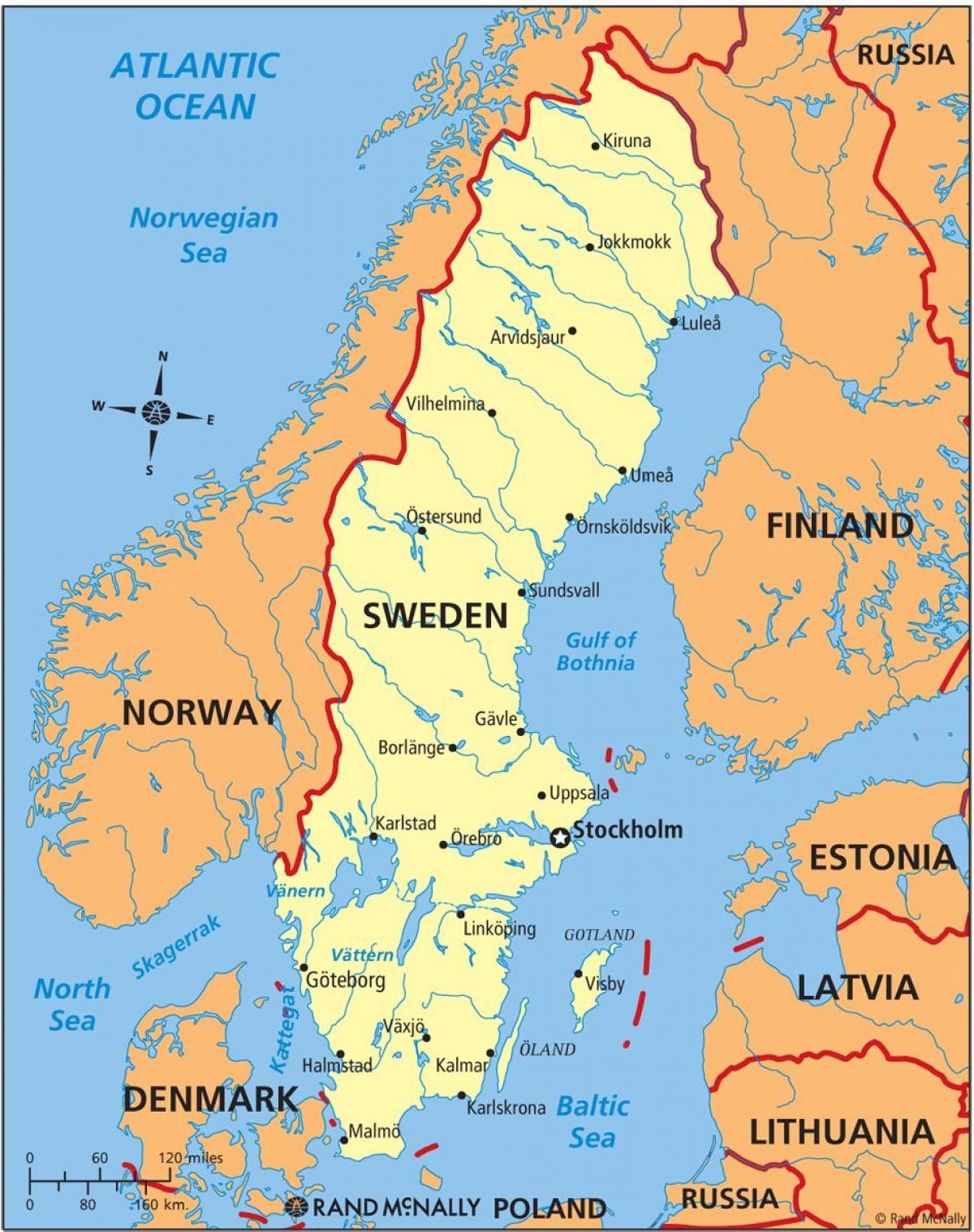 Sweden on a map