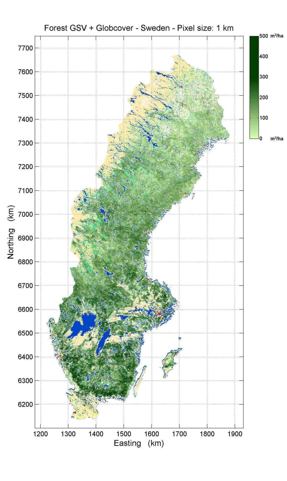 map of Sweden forests