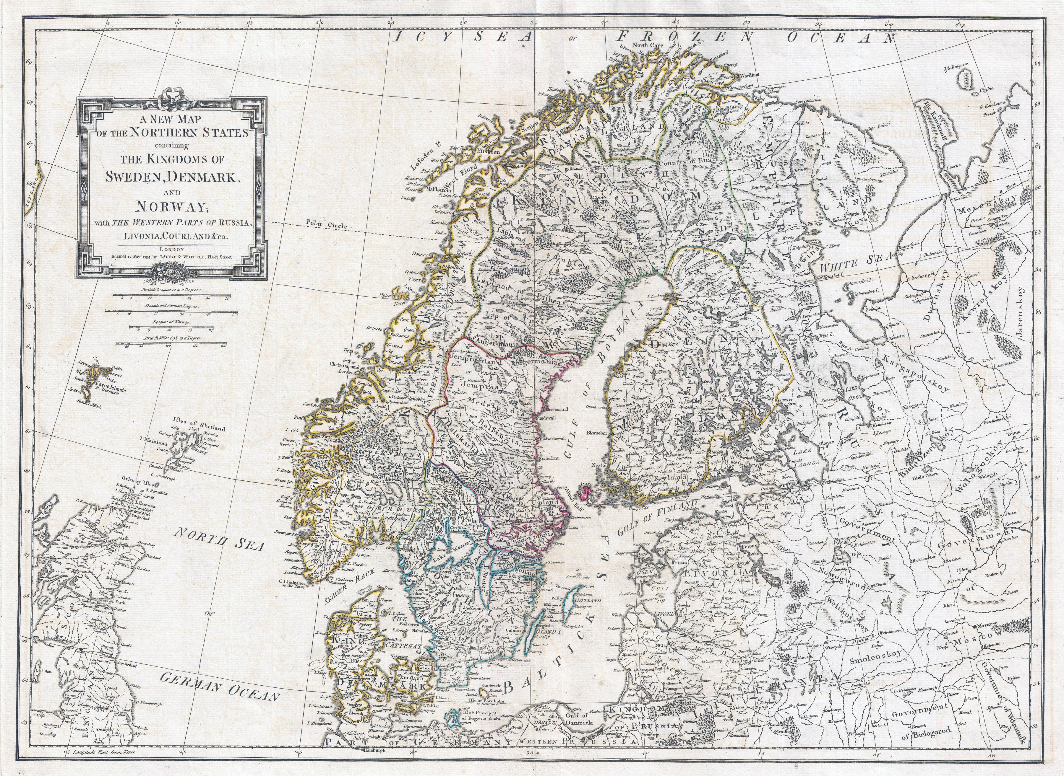 Old map of Sweden - Old Sweden map (Northern Europe - Europe)