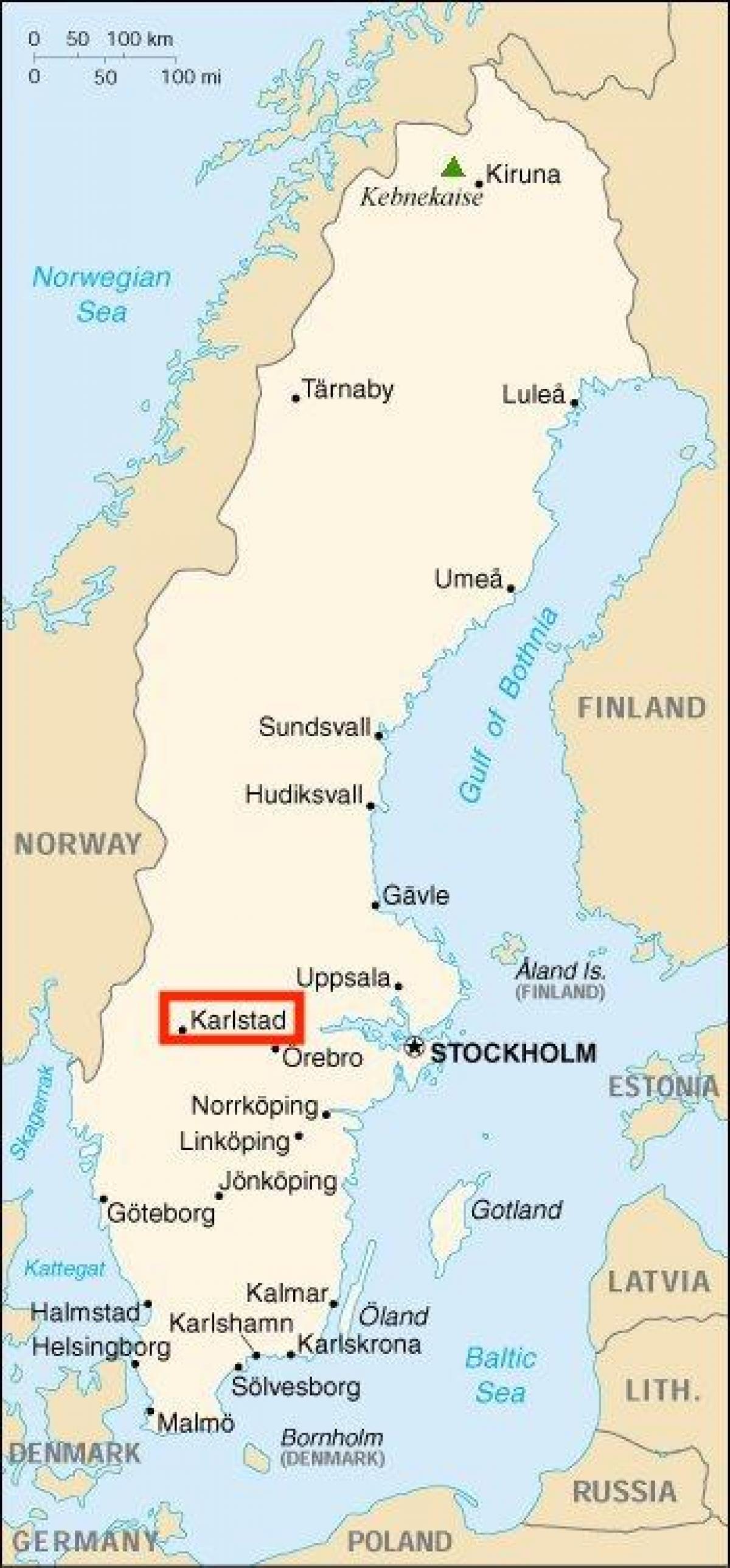 map of Karlstad Sweden
