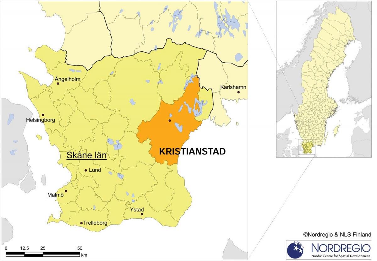 map of Kristianstad Sweden