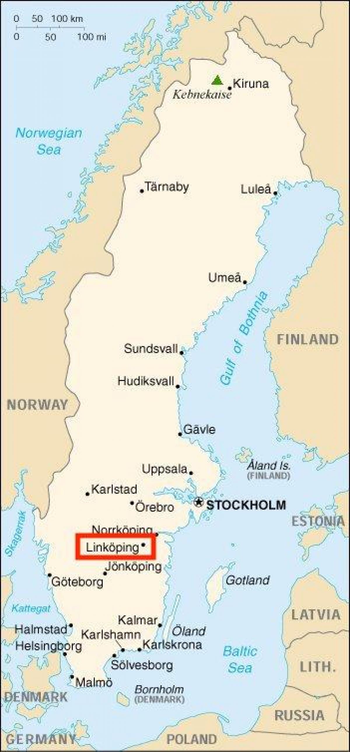 map of Linkoping Sweden