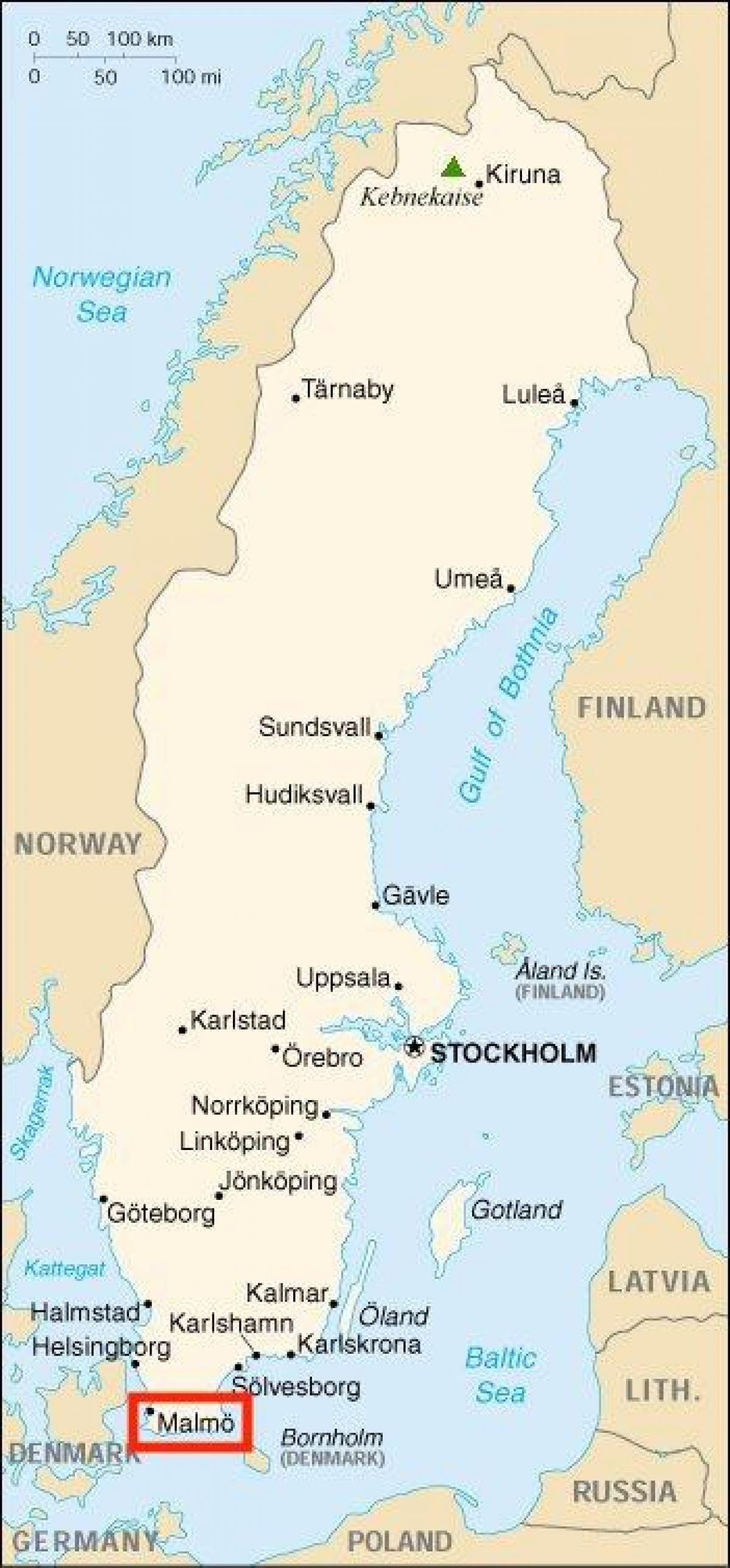 Sweden malmo map