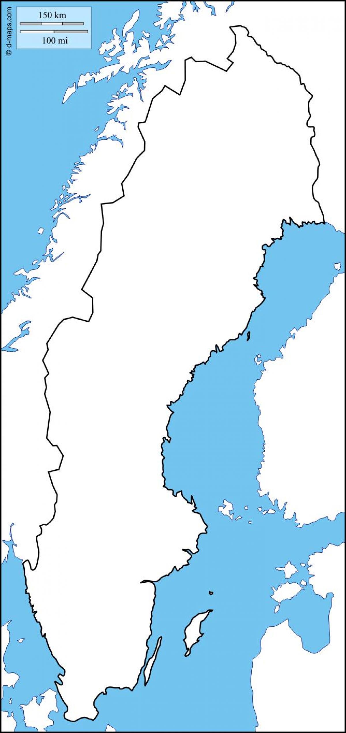blank map of Sweden