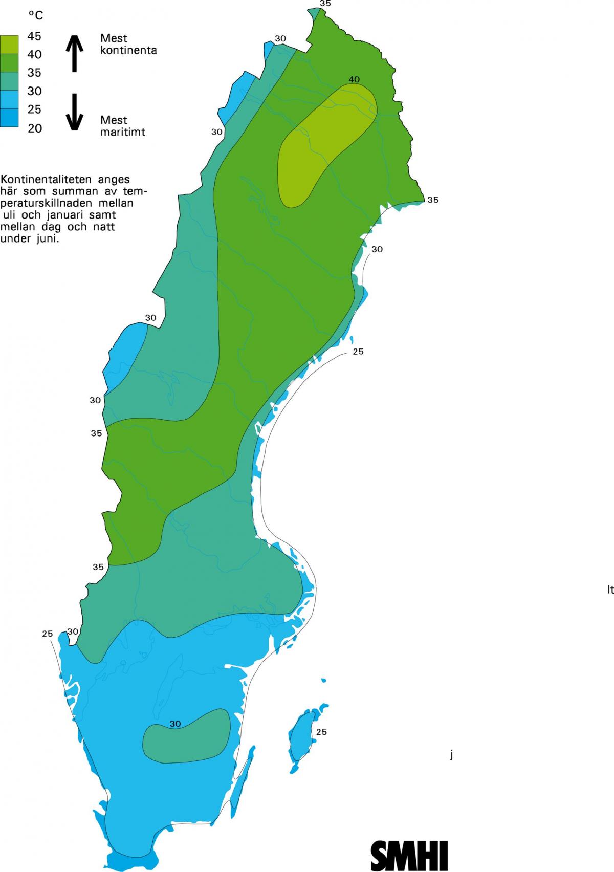 climate map of Sweden