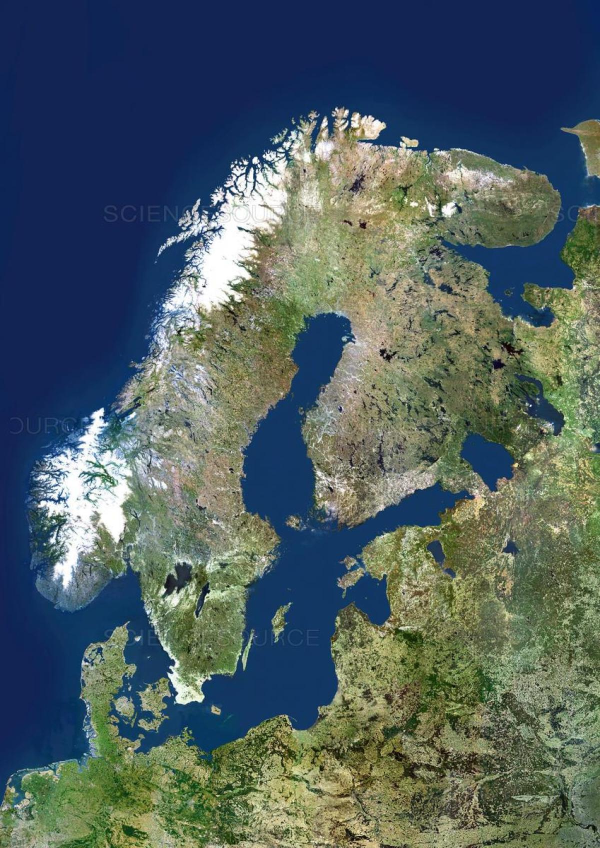 map of Sweden satellite
