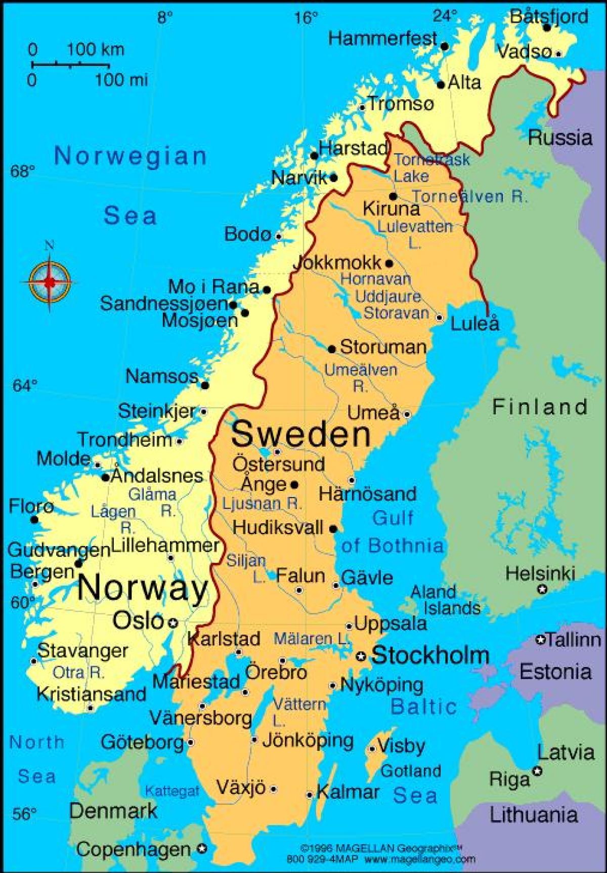 Swedish Cities Map Map Of Sweden Cities Northern Europe Europe   Swedish Cities Map 