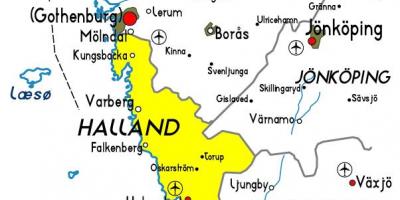 Map of Halland Sweden