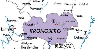 Map of Kronoberg Sweden