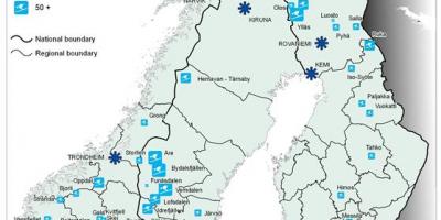 Swedish ski resorts map