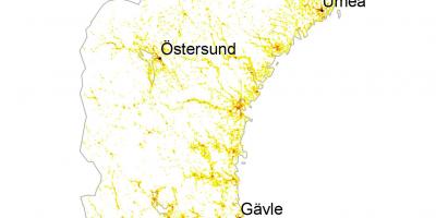 Population density map of Sweden