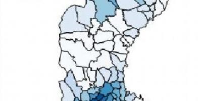 Map of Sweden rain
