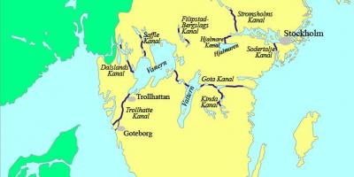 Map of Swedish canals
