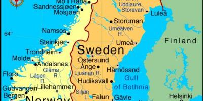 Map of Sweden cities